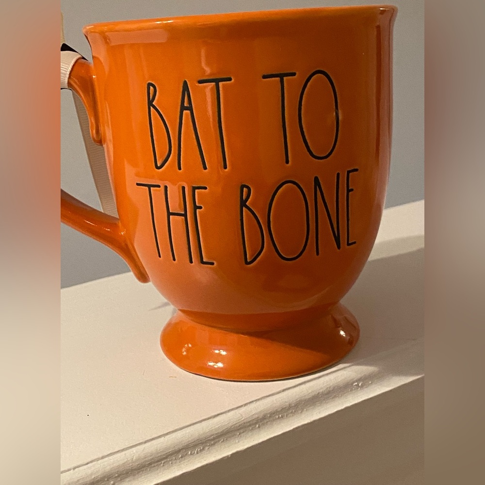 Rae Dunn Orange Bat Mug Double  Sided NWT Halloween - Picture 5 of 6